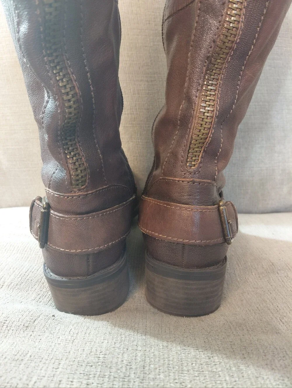 Naturalizer Brown Wide Calf Knee High Buckle Riding Boots Size 9.5